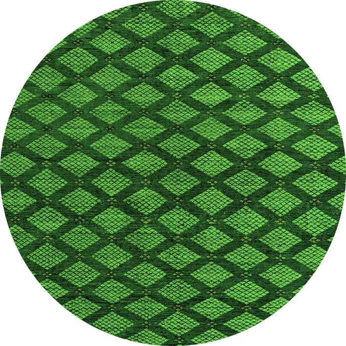 Round Machine Washable Abstract Green Modern Area Rugs, wshabs4876grn