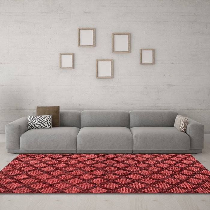 Modern Red Washable Rugs