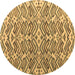 Round Abstract Brown Modern Rug, abs4877brn