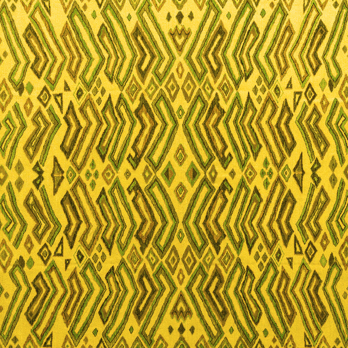 Square Abstract Yellow Modern Rug, abs4877yw