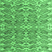 Square Machine Washable Abstract Emerald Green Modern Area Rugs, wshabs4877emgrn