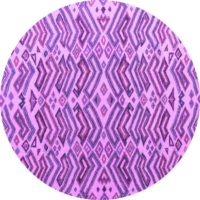 Round Machine Washable Abstract Purple Modern Area Rugs, wshabs4877pur