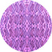 Round Machine Washable Abstract Purple Modern Area Rugs, wshabs4877pur