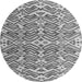 Round Abstract Gray Modern Rug, abs4877gry