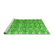 Sideview of Machine Washable Abstract Green Modern Area Rugs, wshabs4877grn