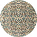 Round Abstract Sandstone Brown Modern Rug, abs4877