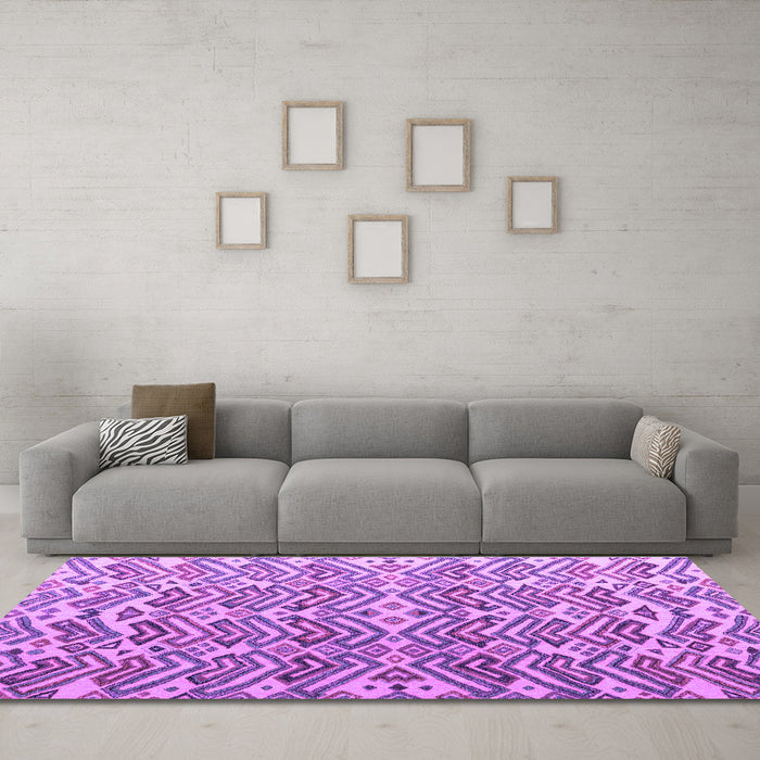Machine Washable Abstract Purple Modern Area Rugs in a Living Room, wshabs4877pur
