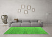 Machine Washable Abstract Green Modern Area Rugs in a Living Room,, wshabs4878grn