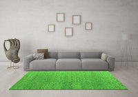 Machine Washable Abstract Green Modern Rug, wshabs4878grn