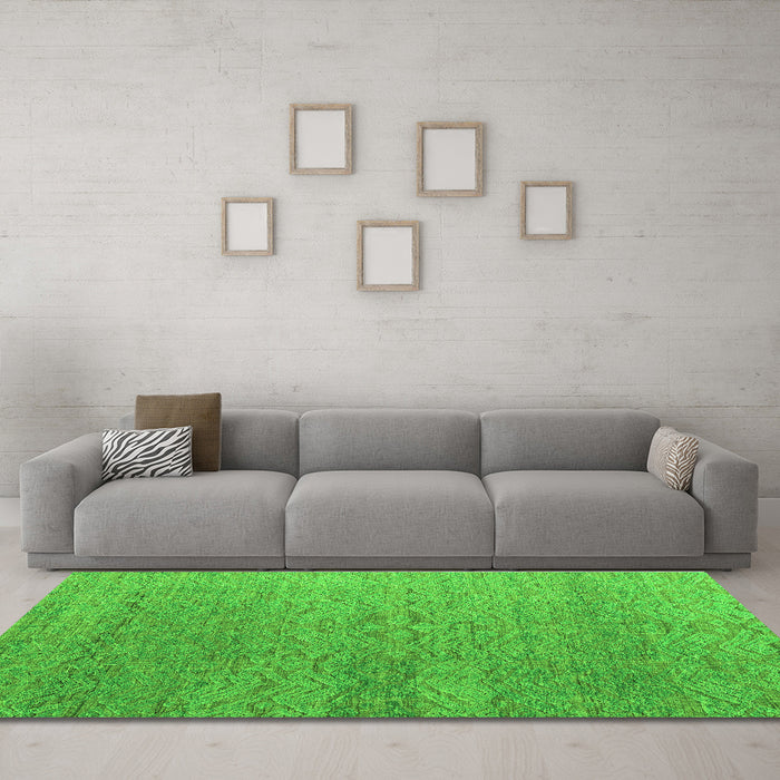 Machine Washable Abstract Green Modern Area Rugs in a Living Room,, wshabs4878grn