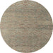 Round Abstract Dark Green Modern Rug, abs4878