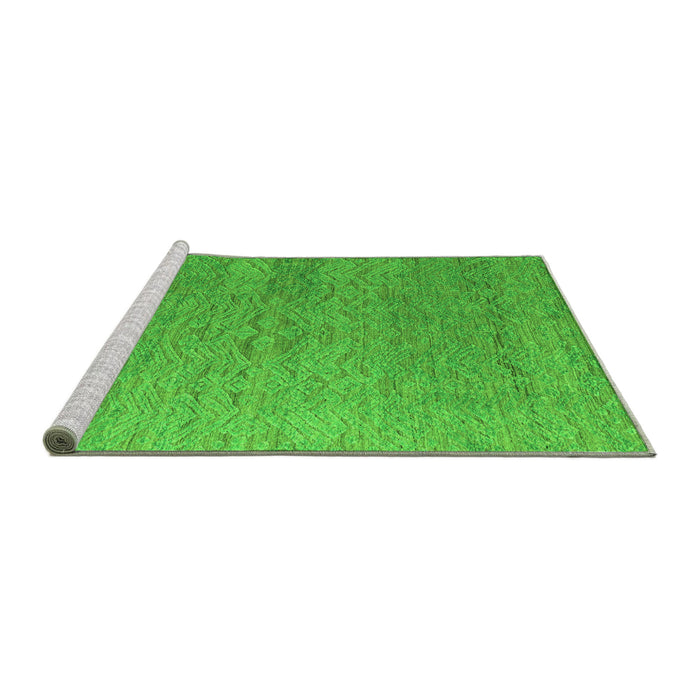 Sideview of Machine Washable Abstract Green Modern Area Rugs, wshabs4878grn