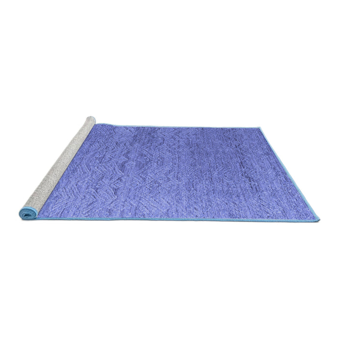 Sideview of Machine Washable Abstract Blue Modern Rug, wshabs4878blu