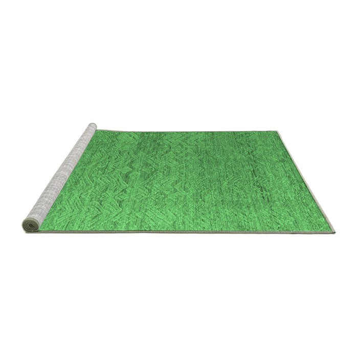 Sideview of Machine Washable Abstract Emerald Green Modern Area Rugs, wshabs4878emgrn
