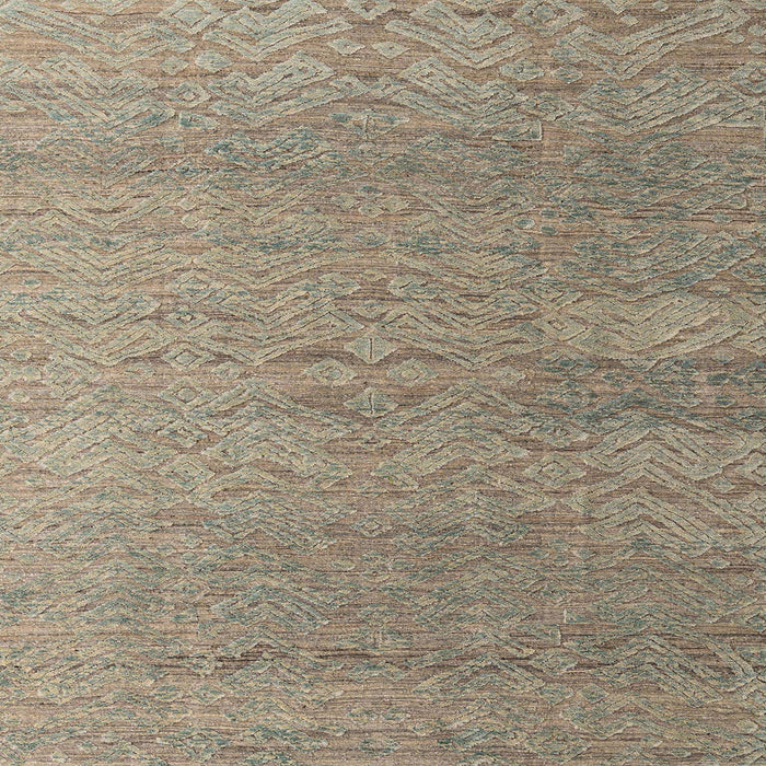 Square Abstract Dark Green Modern Rug, abs4878