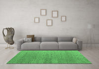 Machine Washable Abstract Emerald Green Modern Rug, wshabs4878emgrn