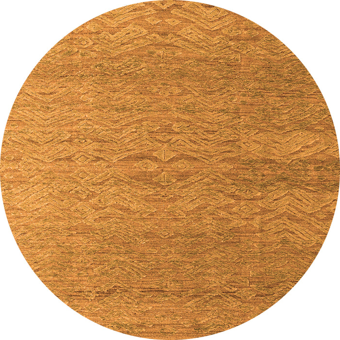 Round Abstract Orange Modern Rug, abs4878org