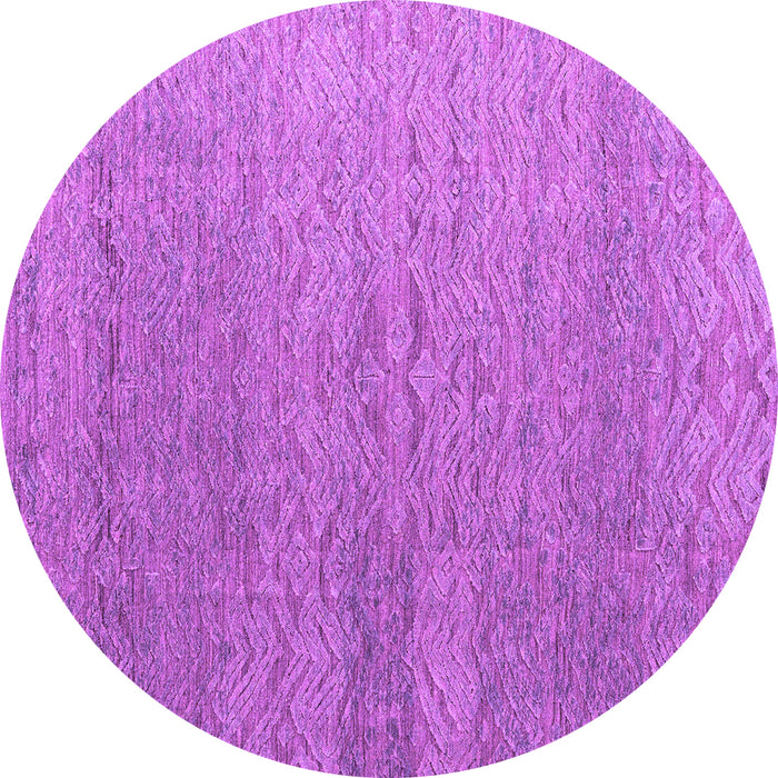 Round Machine Washable Abstract Purple Modern Area Rugs, wshabs4878pur