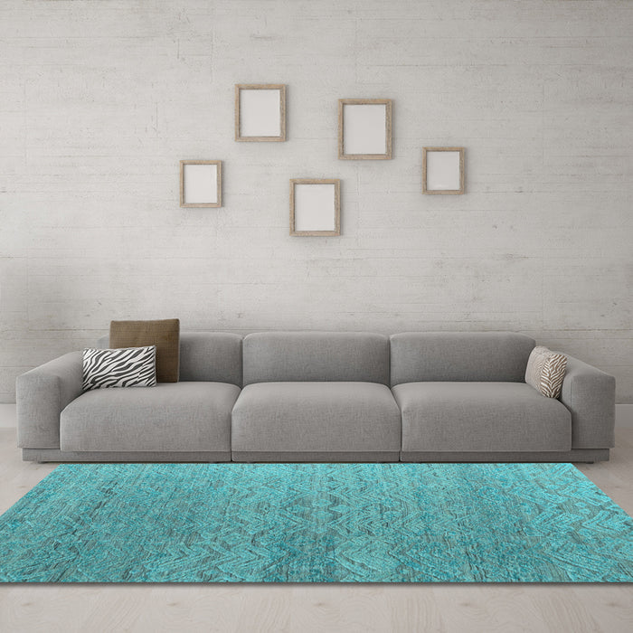 Machine Washable Abstract Light Blue Modern Rug in a Living Room, wshabs4878lblu