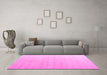 Machine Washable Abstract Pink Modern Rug in a Living Room, wshabs4879pnk