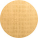 Round Abstract Brown Modern Rug, abs4879brn