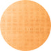 Round Machine Washable Abstract Orange Modern Area Rugs, wshabs4879org