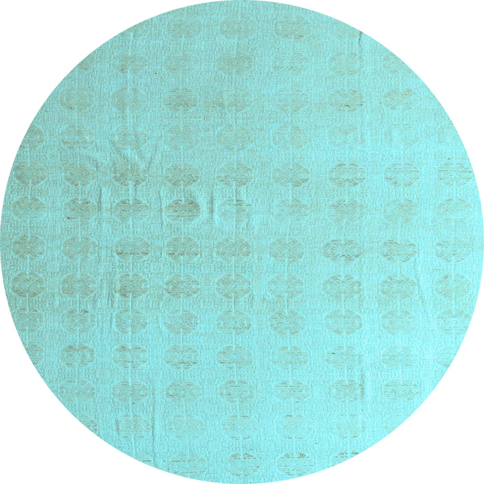 Round Machine Washable Abstract Light Blue Modern Rug, wshabs4879lblu