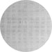 Round Machine Washable Abstract Gray Modern Rug, wshabs4879gry