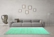 Machine Washable Abstract Turquoise Modern Area Rugs in a Living Room,, wshabs4879turq