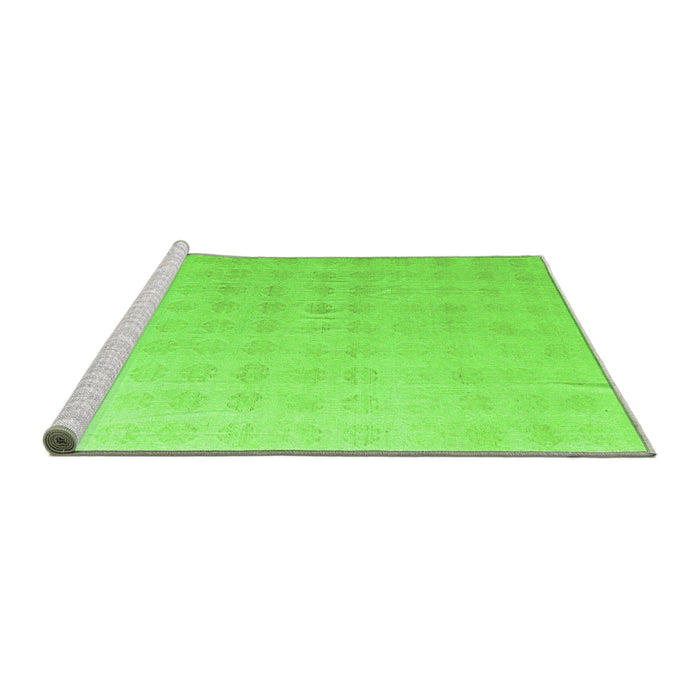 Sideview of Machine Washable Abstract Green Modern Area Rugs, wshabs4879grn