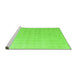 Sideview of Machine Washable Abstract Green Modern Area Rugs, wshabs4879grn