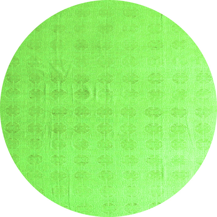 Round Abstract Green Modern Rug, abs4879grn
