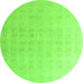 Round Abstract Green Modern Rug, abs4879grn