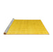 Sideview of Machine Washable Abstract Yellow Modern Rug, wshabs4879yw