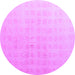 Round Machine Washable Abstract Purple Modern Area Rugs, wshabs4879pur