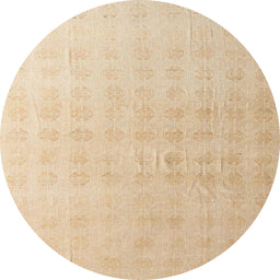 Round Abstract Pastel Orange Modern Rug, abs4879