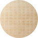 Round Abstract Pastel Orange Modern Rug, abs4879