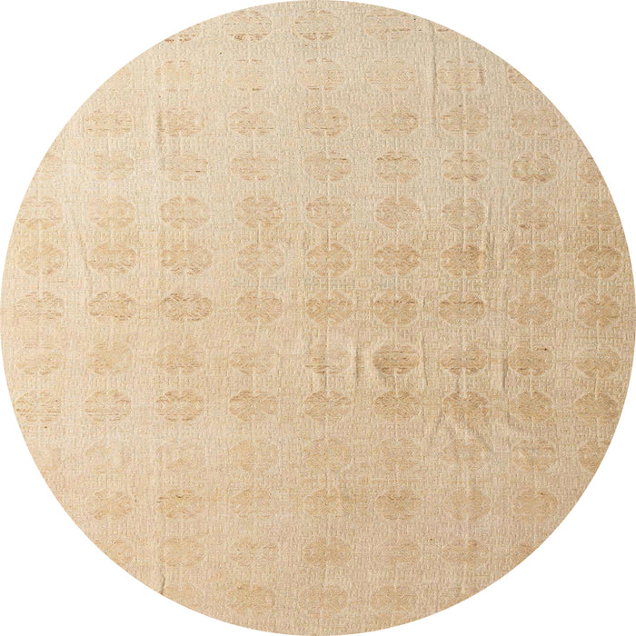 Round Machine Washable Abstract Pastel Orange Rug, wshabs4879