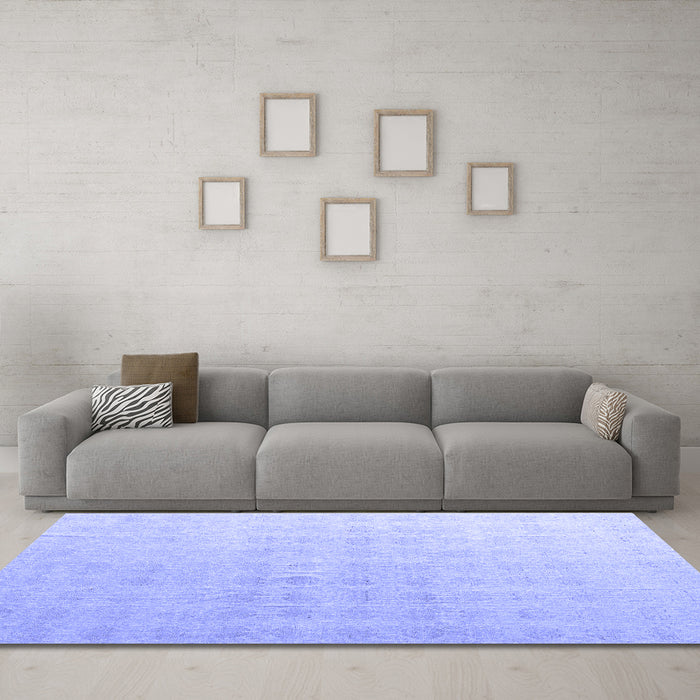 Machine Washable Abstract Blue Modern Rug in a Living Room, wshabs4879blu