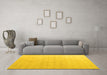 Machine Washable Abstract Yellow Modern Rug in a Living Room, wshabs4879yw