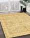 Machine Washable Abstract Yellow Rug in a Family Room, wshabs487