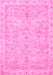 Machine Washable Abstract Pink Modern Rug, wshabs487pnk