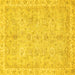 Square Abstract Yellow Modern Rug, abs487yw