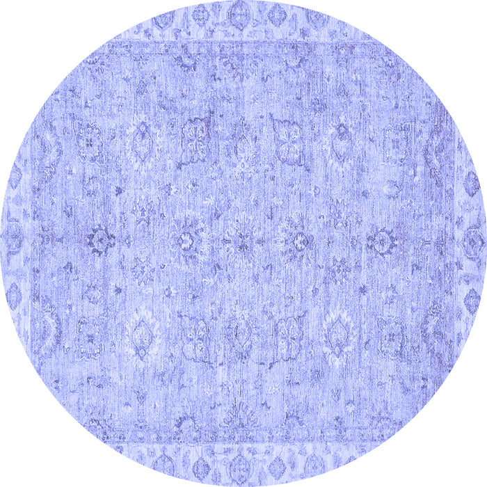 Round Machine Washable Abstract Blue Modern Rug, wshabs487blu