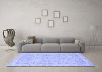 Machine Washable Abstract Blue Modern Rug, wshabs487blu