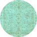 Round Machine Washable Abstract Light Blue Modern Rug, wshabs487lblu