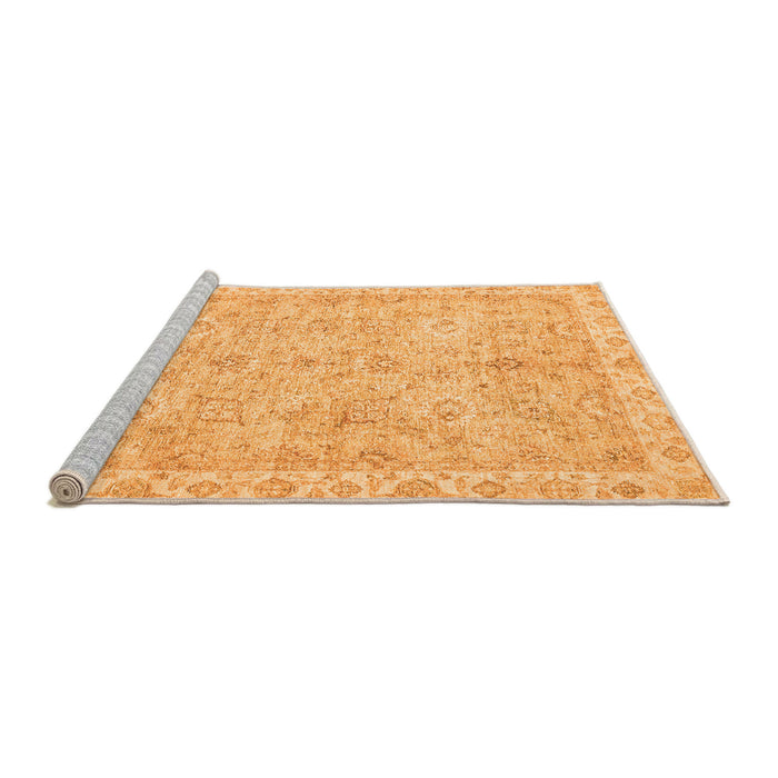 Sideview of Machine Washable Abstract Orange Modern Area Rugs, wshabs487org