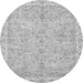 Round Abstract Gray Modern Rug, abs487gry