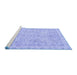 Sideview of Machine Washable Abstract Blue Modern Rug, wshabs487blu