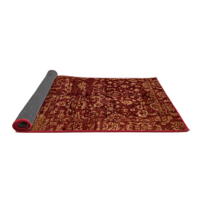 Sideview of Abstract Red Modern Rug, abs488